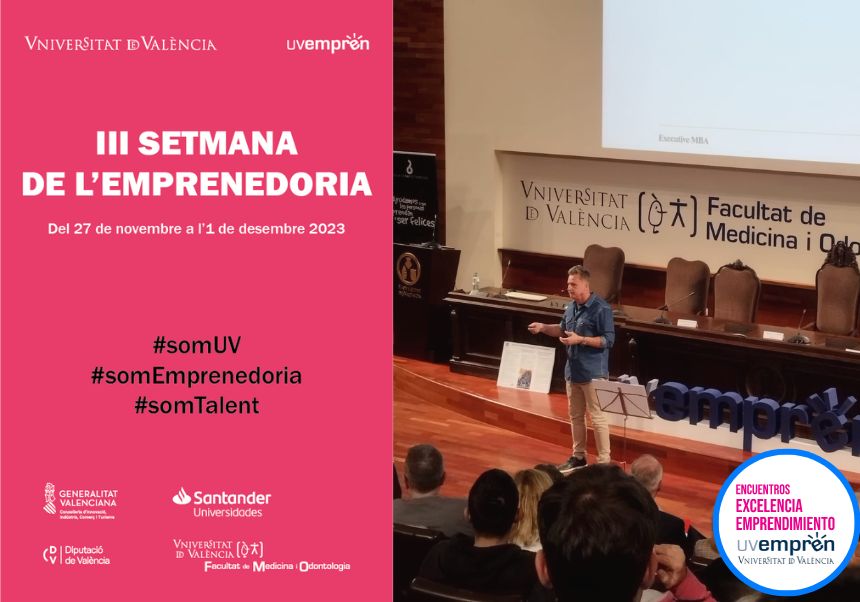 Juan Planes realizando el Encuentro de Excelencia en el Aula Magna